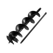 200mm Post Hole Digger Auger Drill Bit With 80cm Extension Shaft Black