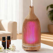 Ultrasonic Aroma Diffuser 200ml LED Humidifier Aromatherapy Forest Light Wood Grain