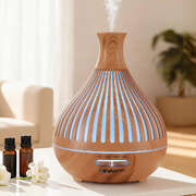 400ml Aroma Diffuser Humidifier With LED Lights For Aromatherapy Forest Light Wood Grain