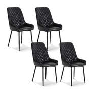 4X Dining Chairs Retro Pu Leather Kitchen Lounge Cafe Accent Chair