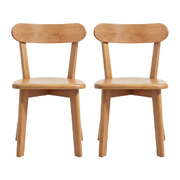 Set of 2 Wooden Dining Chairs Kitchen Accent Cafe Lounge Rubberwood