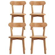 Set of 4 Wooden Dining Chairs Kitchen Accent Cafe Lounge Rubberwood