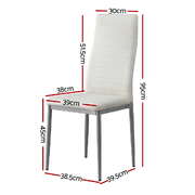 Dining Chairs Set of 4 Leather Channel Tufted White - Stylish