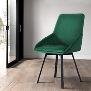 Dining Chairs Set Of 2 Velvet Swivel Base Green