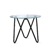 Coffee Table Glass End Side Tables High Gloss Display Modern Furniture 50X50CM