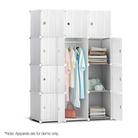 12 Stackable Cube Storage Cabinet White