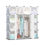 16 Cube Portable Storage Cabinet Wardrobe - White