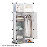 10 Cube DIY Storage Cabinet Wardrobe - White