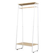 Closet Storage Rack Clothes Hanger Shelf Garment Rail Stand Wardrobe Organiser White