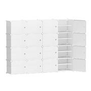 Shoe Box Shoe Cabinet DIY Storage 16 Cube White Portable Organiser Stand