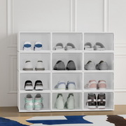 Set of 12 Stackable White Shoe Boxes