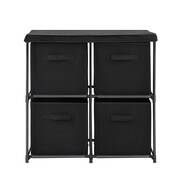 Portable Cube Storage Boxes Cabinet Clothes Toys Drawer Organiser 4 Cubes