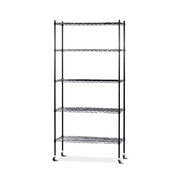 90cm 5-Tier Wire Shelf Shelving Unit Kithchen Storage Trolley Black