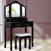  Dressing Table with Mirror - Black