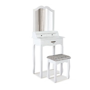  Dressing Table Stool Mirror Drawer Makeup Jewellery Cabinet White Desk