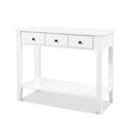 Hallway Console Table Hall Side Entry 3 Drawers Display French White Desk