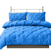 Diamond Pintuck Duvet Cover Pillow Case Set in Full Size in Navy