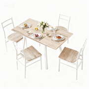 Dining Table And Chairs Set 5Pcs Foldable Kitchen Furniture Natural