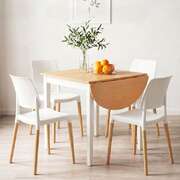 Drop-Leaf Dining Table 4 Chairs Set 5pc | EXTG