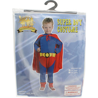 Super Boy Costume Jumpsuit Cape and Belt 