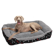 Pet Dog Cat Bed Deluxe Soft Cushion Lining Warm Kennel Black Bone XL
