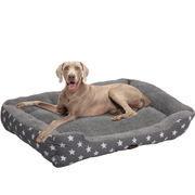 Pet Dog Cat Bed Deluxe Soft Cushion Lining Warm Kennel Grey Star XL