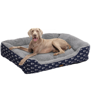 Pet Dog Cat Bed Deluxe Soft Cushion Lining Warm Kennel Navy Anchor XL