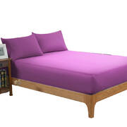 Ultra Soft Fitted Bed Sheet with two Pillow Cases Double Size Purple