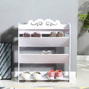 4 Tiers 63 Width Tilt Chic Hollow Shoe Rack Stand Storage Organiser Shelf
