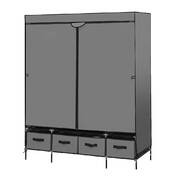 Portable Wardrobe 4 Drawers Large Storage Cabinet Organiser Shelf Rack