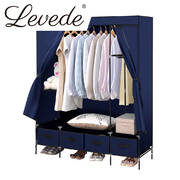 4 Drawer Portable Wardrobe Navy Blue 