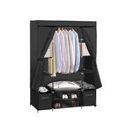Portable Wardrobe with Shoe Storage Black