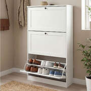 Flip Door Shoe Cabinet 3 Drawer Adjustable Shelf | EXTG
