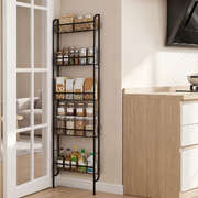Wall Mounted Slim Storage Rack Metal Shelf Black | EXTG