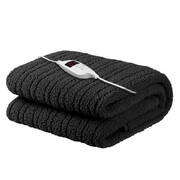 Giselle Bedding Electric Heated Throw Rug Washable Fleece Snuggle Blanket Charcoal