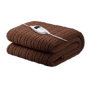 Giselle Bedding Electric Heated Throw Rug Washable Fleece Snuggle Blanket Brown