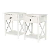 Bedside Tables With Drawers Nightstand Storage Cabinet  Bedroom