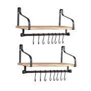 2pc Wall Shelves Mount Display Rack Storage Hook