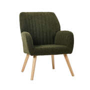 Armchair Lounge Sofa Chair Sherpa Fabric Accent Couch Green