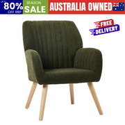 Armchair Lounge Sofa Chair Sherpa Fabric Accent Couch Green