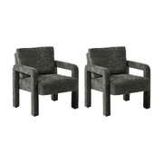2x Velvet Armchair Accent Chair 1 Seater Lounge Sofa Grey Upholstered Seating