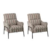 2x Armchair Chenille Fabric Lounge Chair Accent Chair Brown