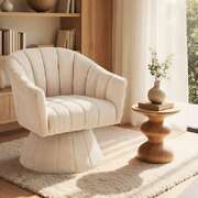 Swivel Armchair Linen Beige 360 Degree | EXTG