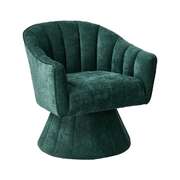 360 Swivel Armchair Urban Collection Linen Lounge Chair 72cm Green Metal Frame