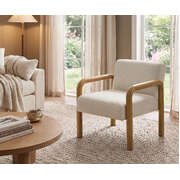 Accent Armchair Natural Fabric 67x71x75cm