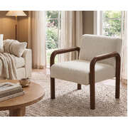 Accent Armchair Walnut Fabric 67x71x75cm