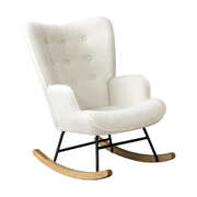 Rocking Chair Nursing Armchair Sherpa White