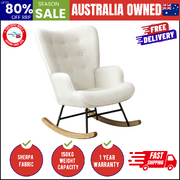 Rocking Chair Nursing Armchair Sherpa White