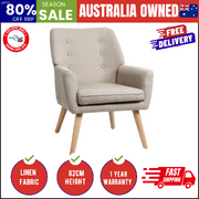 Armchair Linen Fabric Beige