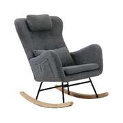Rocking Chair Sherpa With 2 Pillow Grey